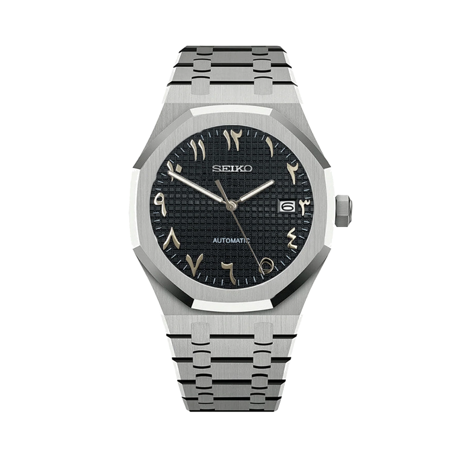 Seiko Mod Oak Schwarz | Arabisches Zifferblatt