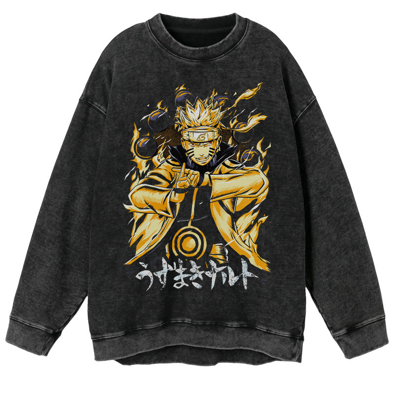 Pull vintage graphique rétro Naruto