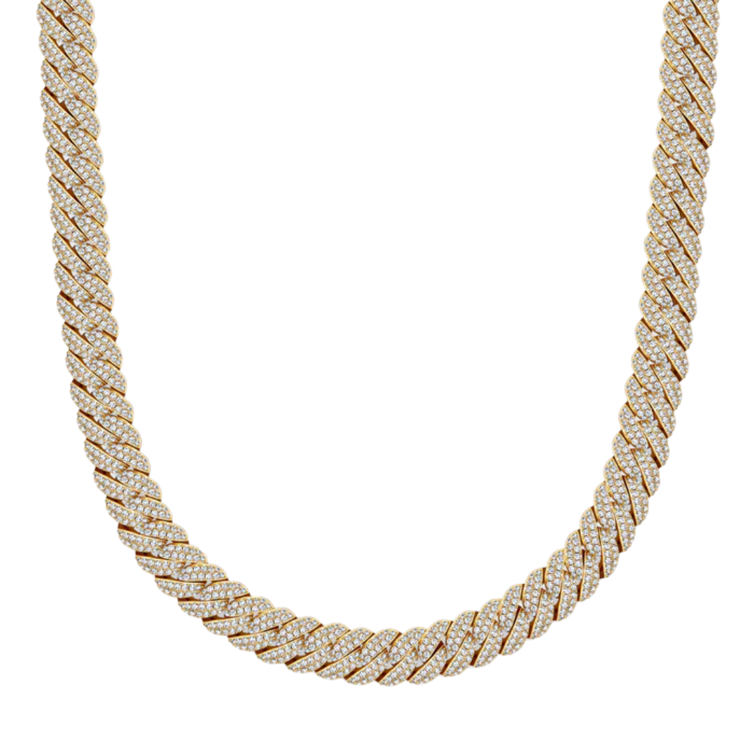 VVS 10mm Gold Iced Cuban Link Chain