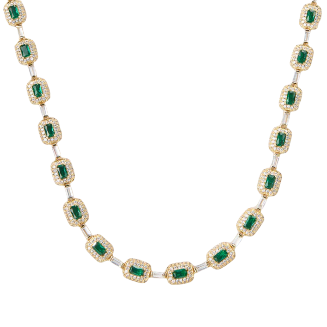 Green Gemstone Chain (Gold) - 7mm