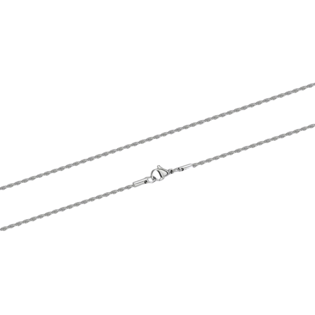 Silver 2mm Rope Chain Necklace