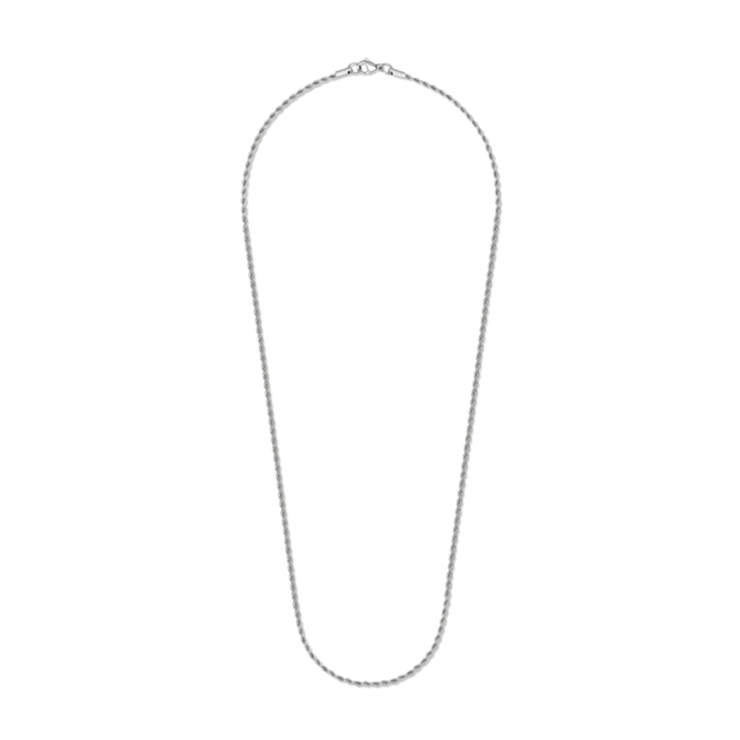 Silver 2mm Rope Chain Necklace