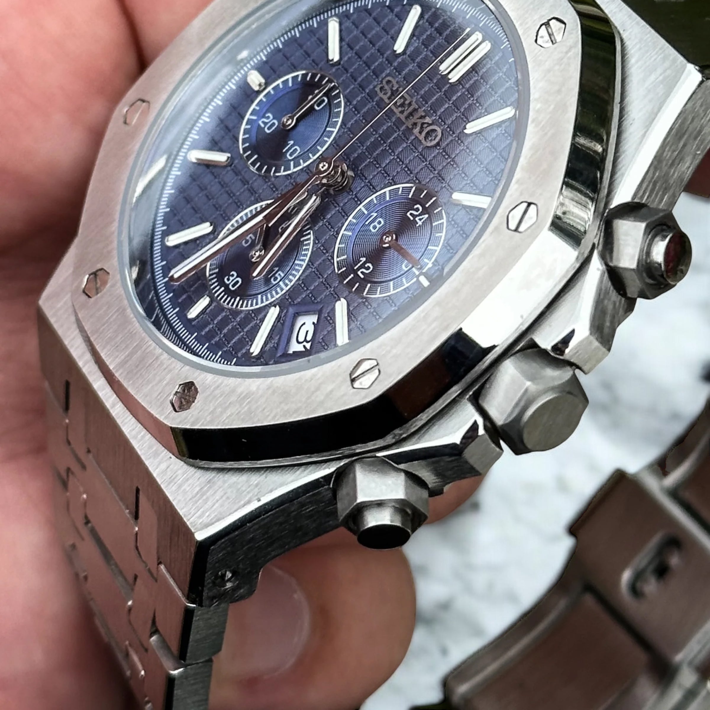 SEIKO MOD ROYAL OAK CHRONO | BLAU