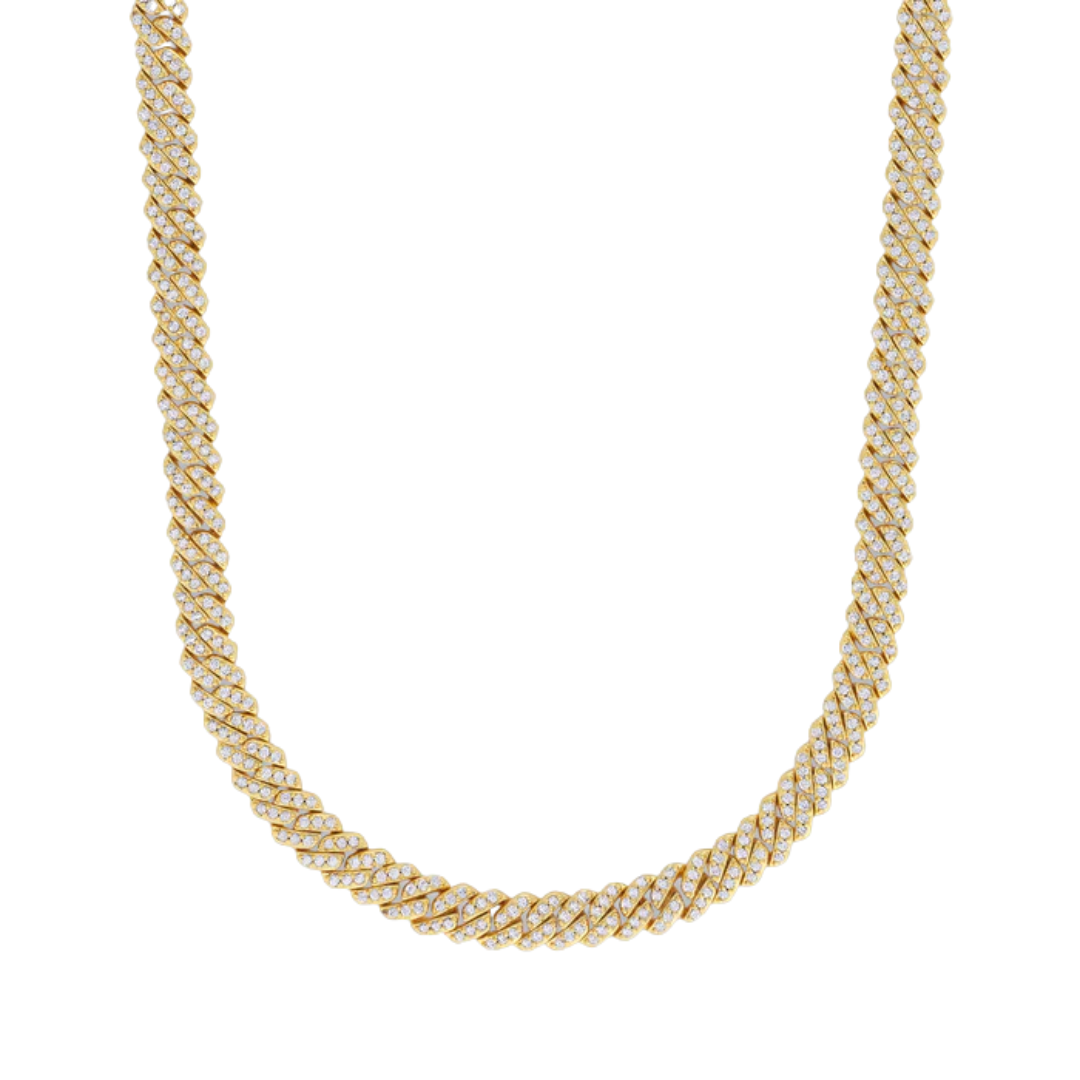Iced Micro Prong Cuban Chain (Gold) - 6mm
