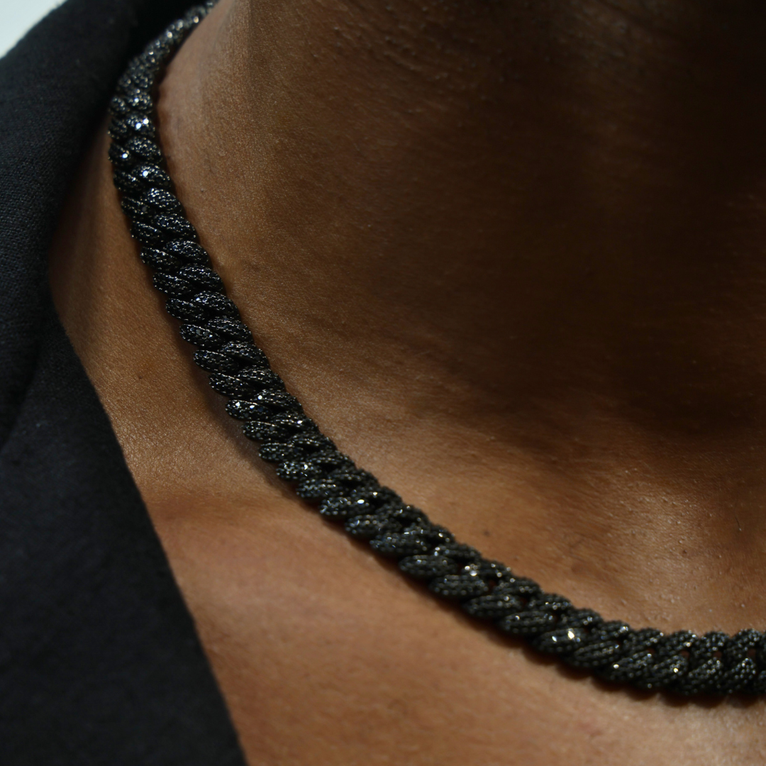 Iced Cuban Chain (Black) - 10mm