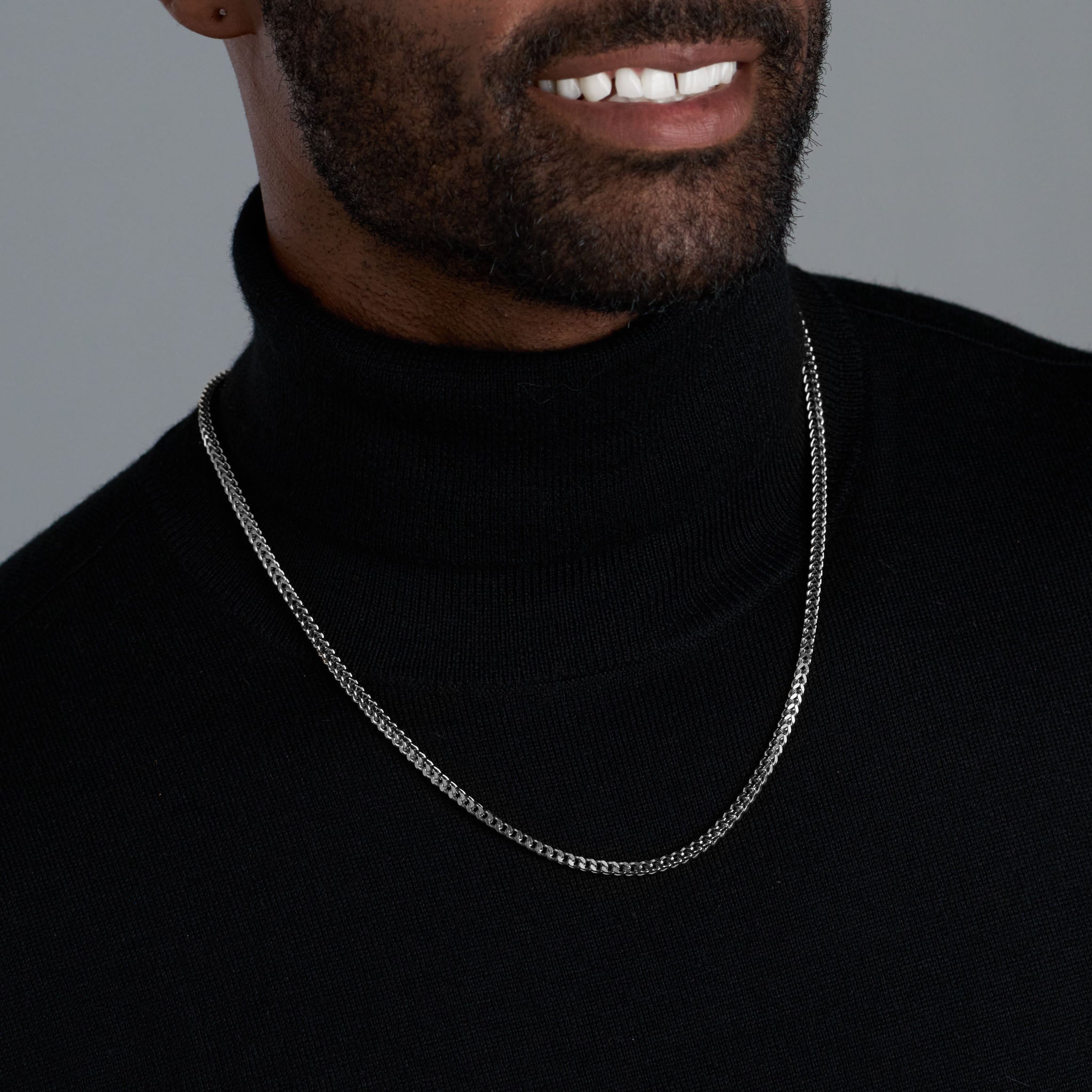 3mm Silver Franco Cuban Chain Necklace