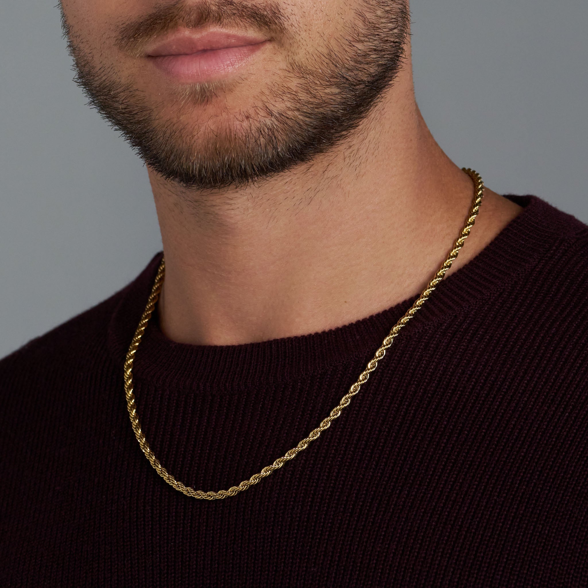 4mm Gold Rope Necklace