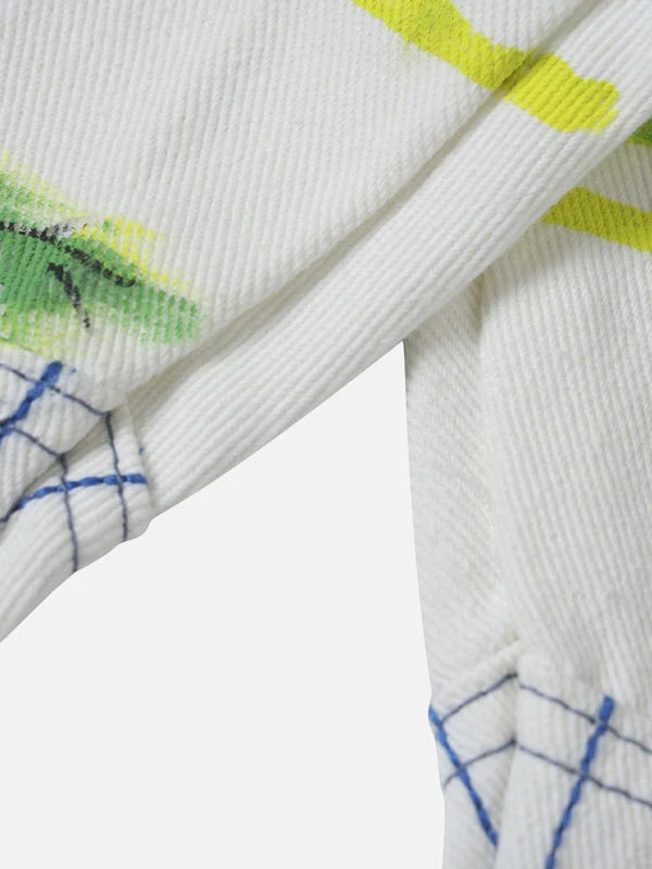 JEANS MIT WEITEM BEIN „COCONUT BAUM“