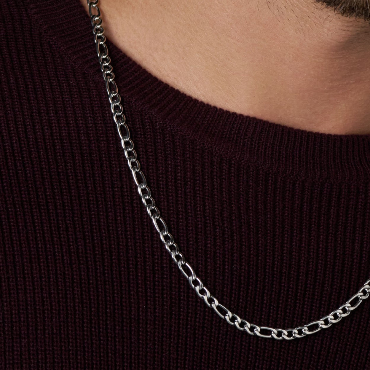 5mm 316L Stainless Steel Figaro Chain