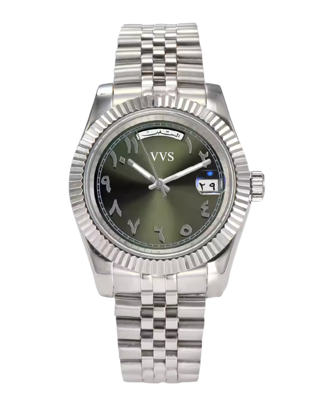 VVS Watches™ Arabic Datejust | Olive Green