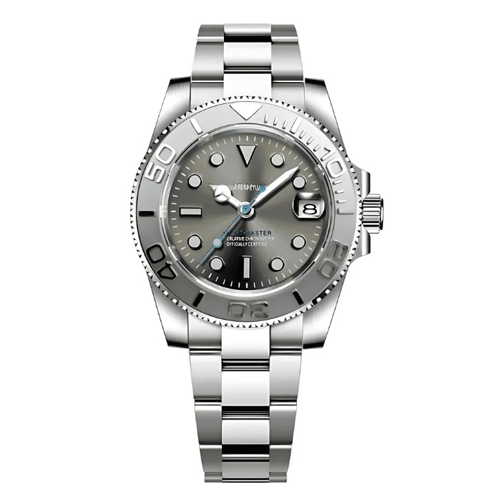 Seiko Mod Yacht | Dunkles Rhodium