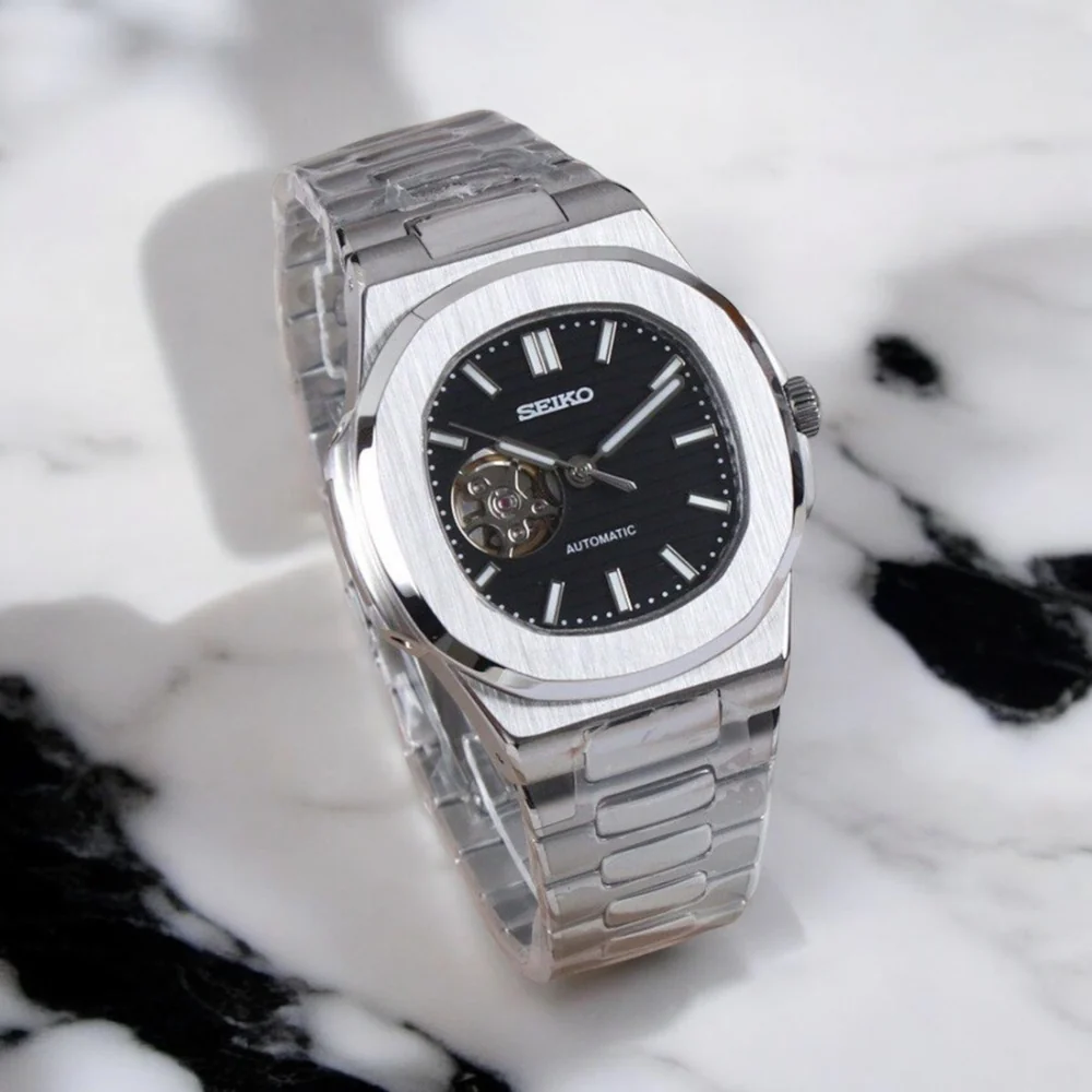 SEIKO MOD NAUTILUS | OFFENES HERZ SCHWARZ