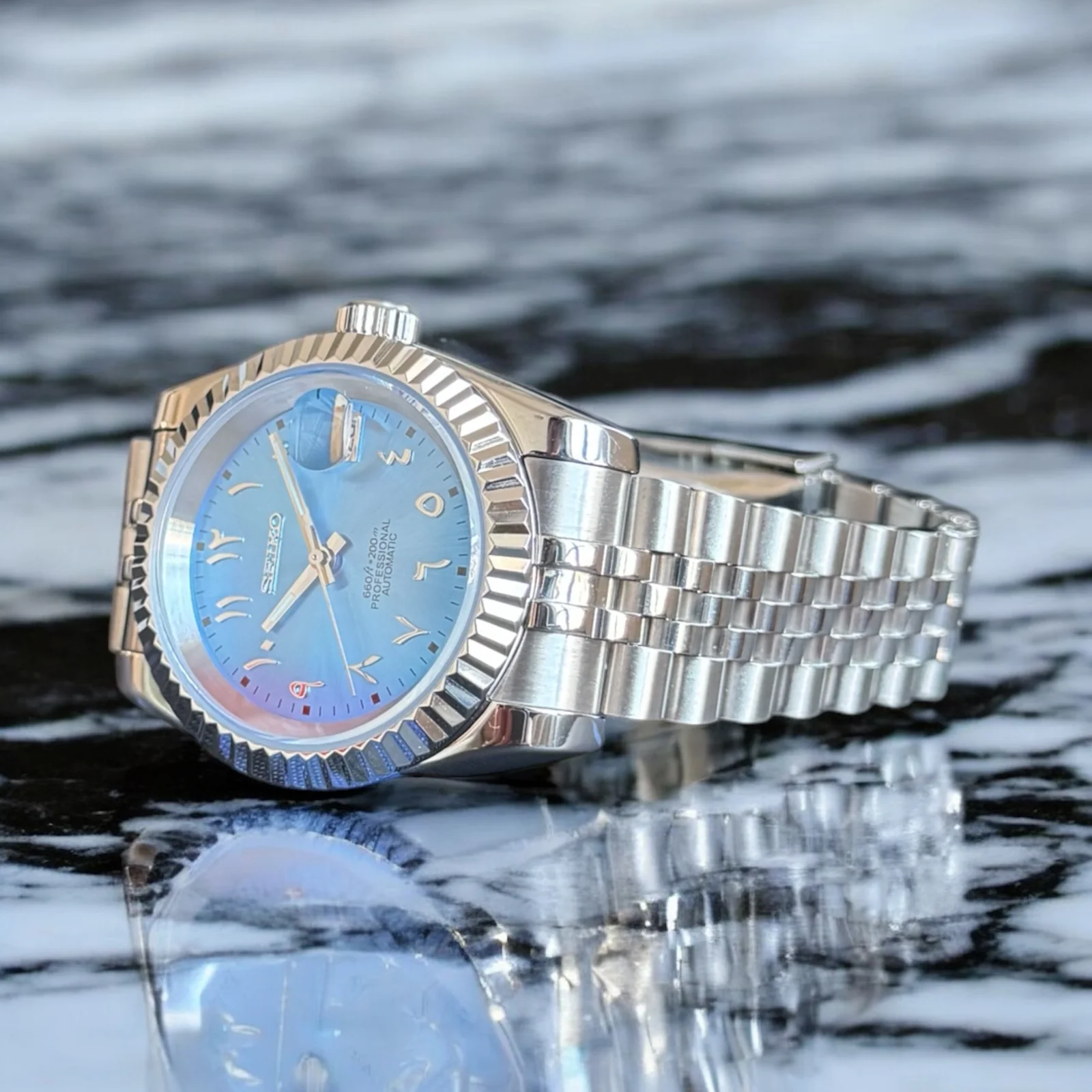 Seiko Mod Arabisches Zifferblatt