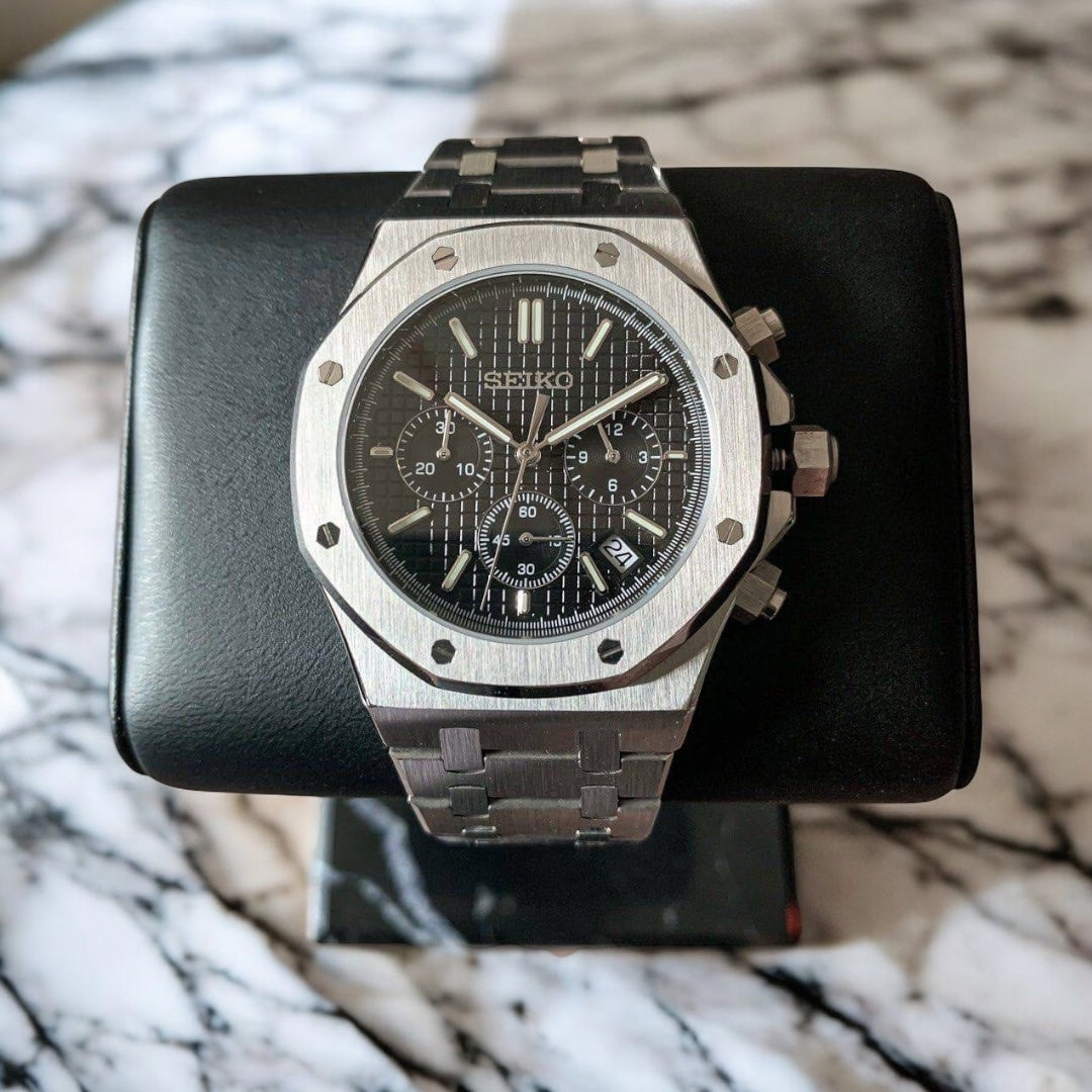 SEIKO MOD ROYAL OAK | CHRONO SCHWARZ