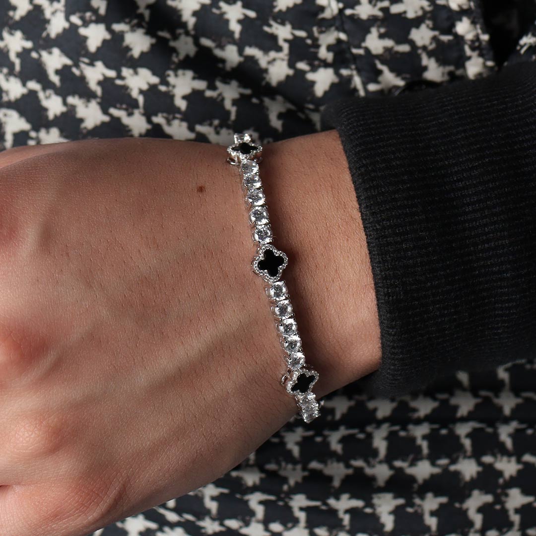 Bracelet tennis diamant trèfle à 4 feuilles VVS Jewelry