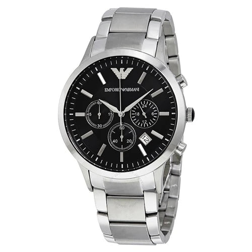 Emporio Armani AR2434 Renato Herren-Chronograph aus Edelstahl