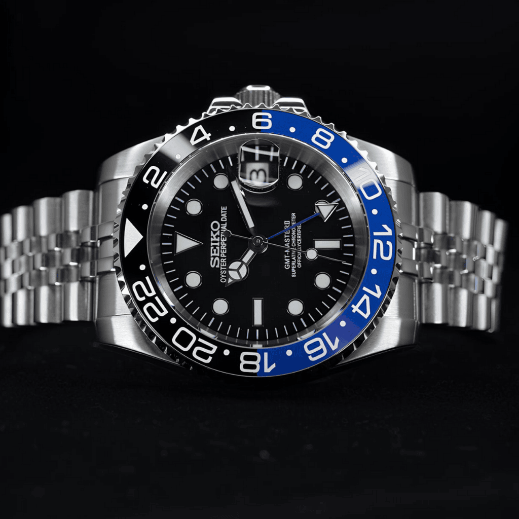 Seiko Mod GMT Batman Schwarz Blau