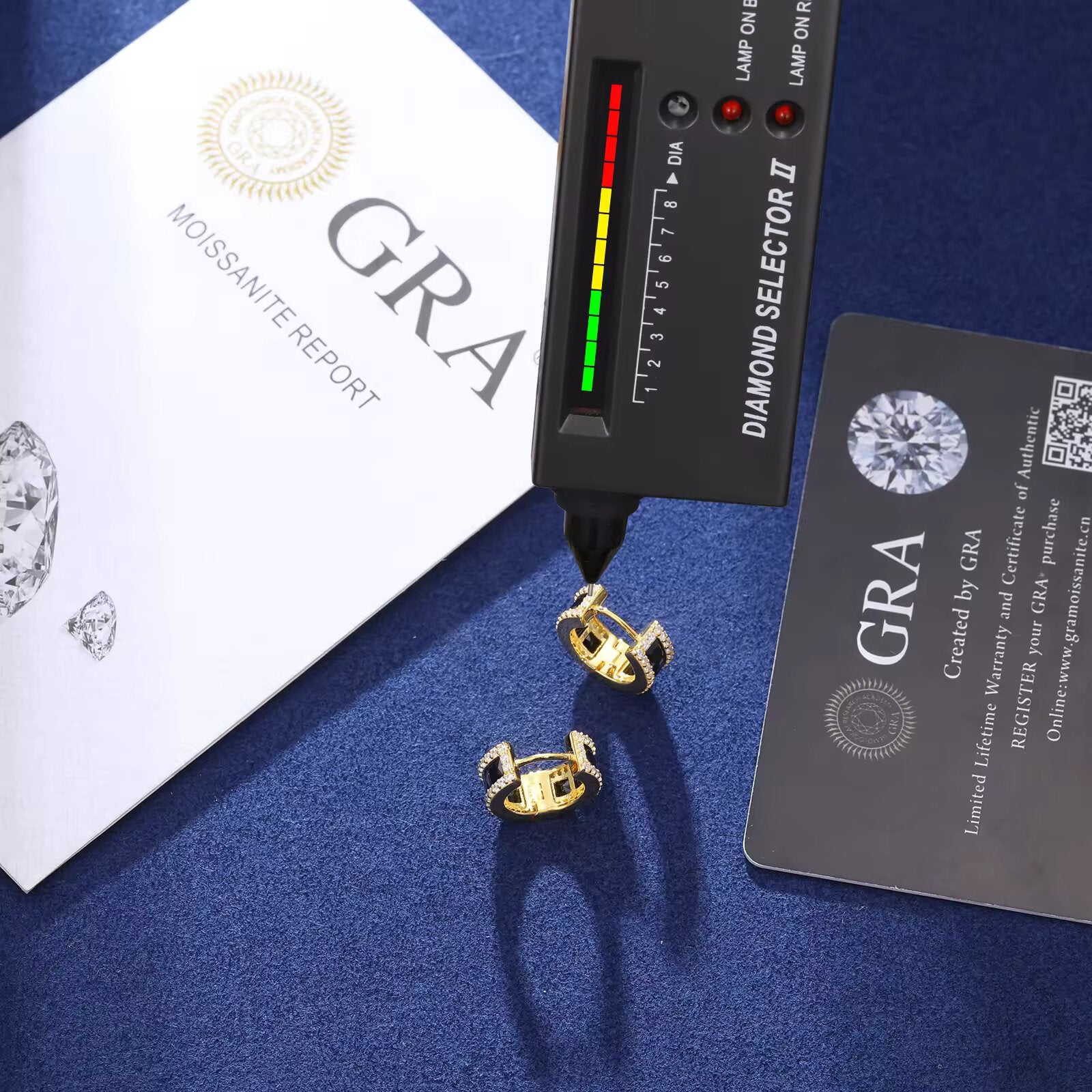 S925 Moissanit Schwarze Baguette Diamant Huggie Ohrringe