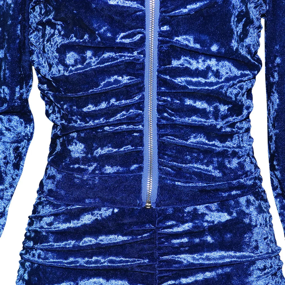 Trainingsanzug aus Samt mit gestapeltem Reißverschluss