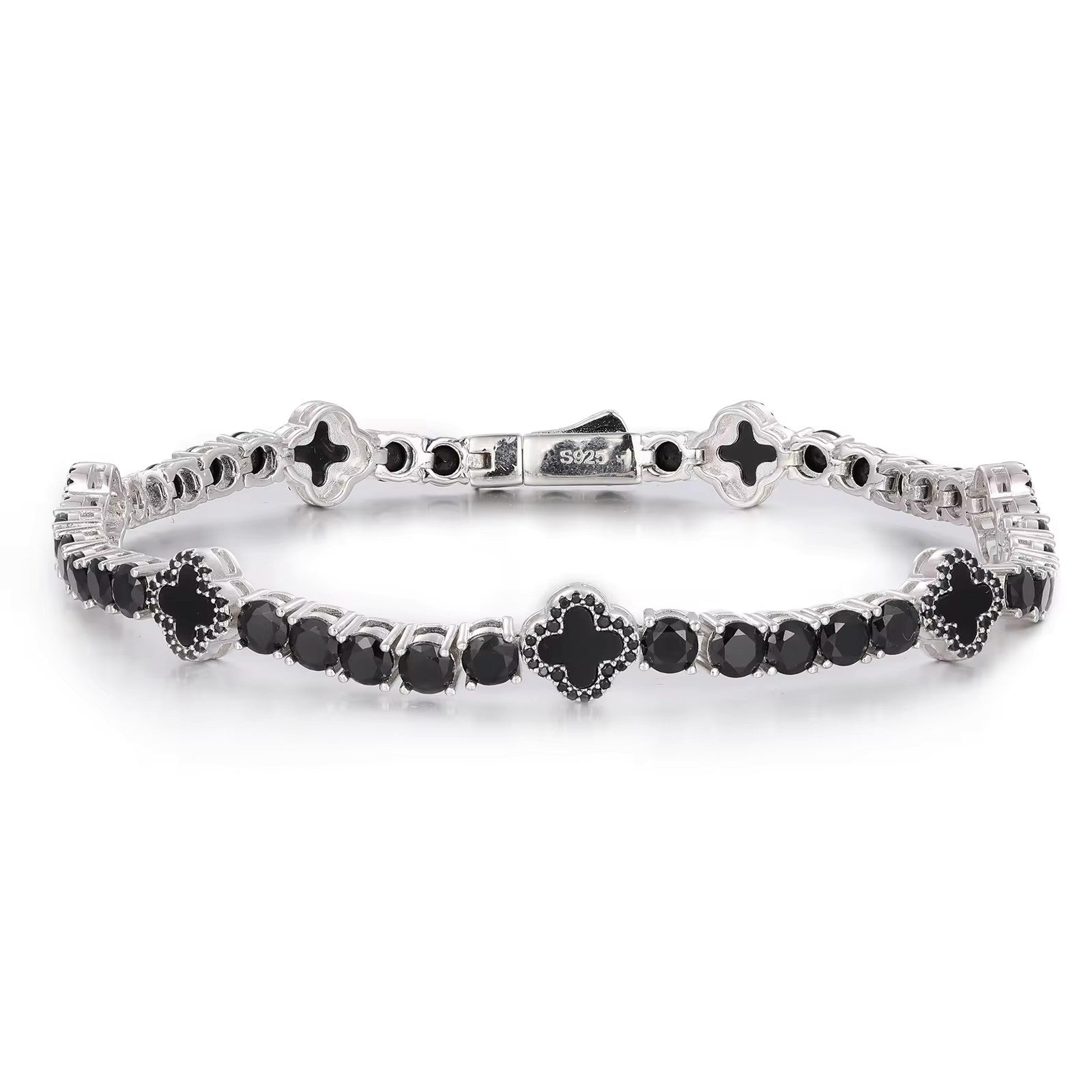 VVS-Schmuck 4-blättriges Kleeblatt Moissanit Diamant Tennisarmband