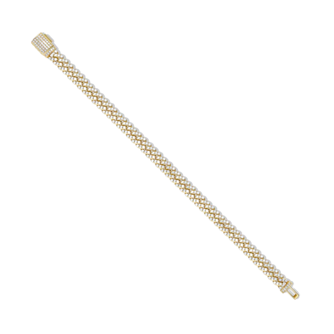 8mm Iced Out Gold Cuban Bracelet