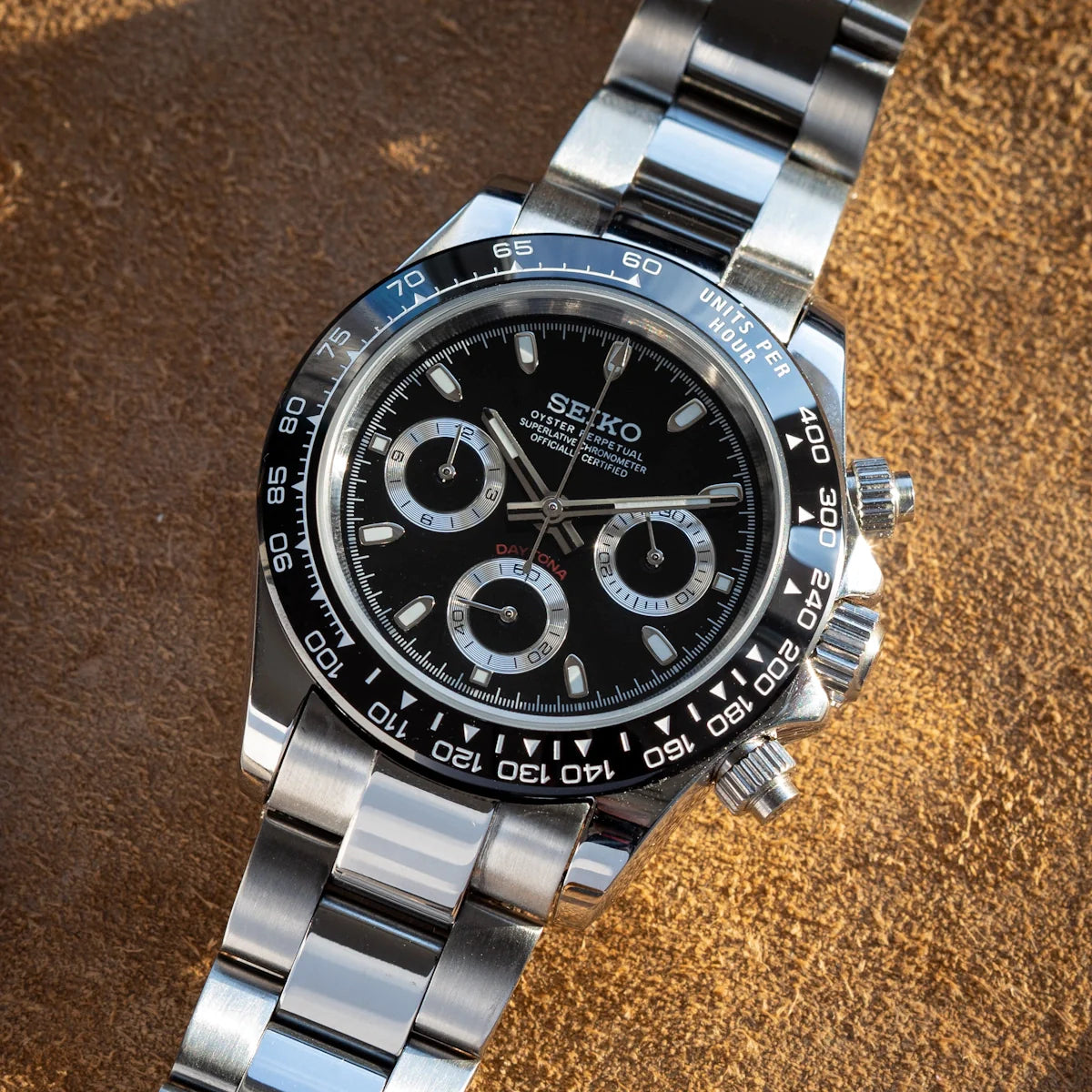 SEIKO MOD DAYTONA SCHWARZ