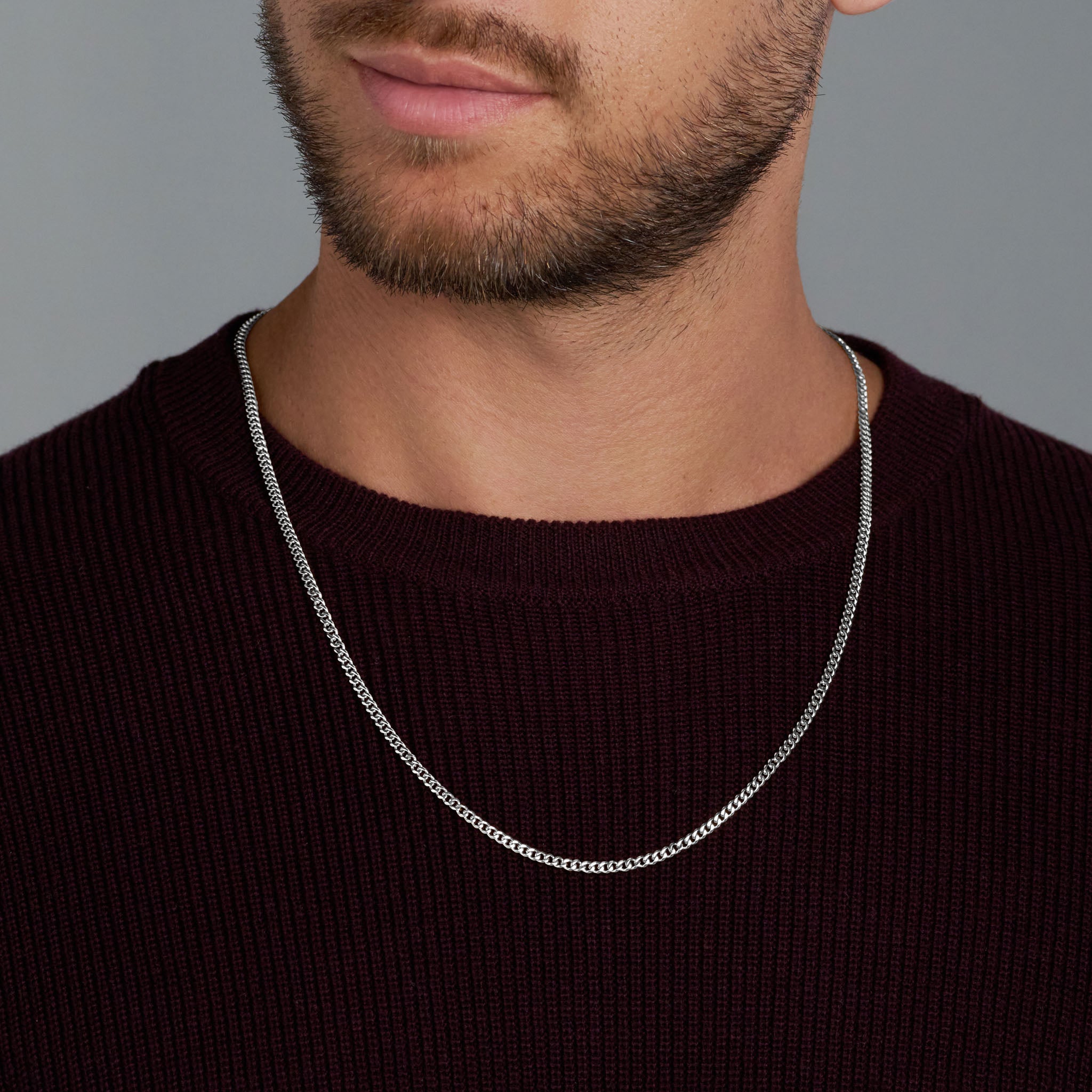 3mm VVS Minimalist Silver Micro Cuban Link Chain