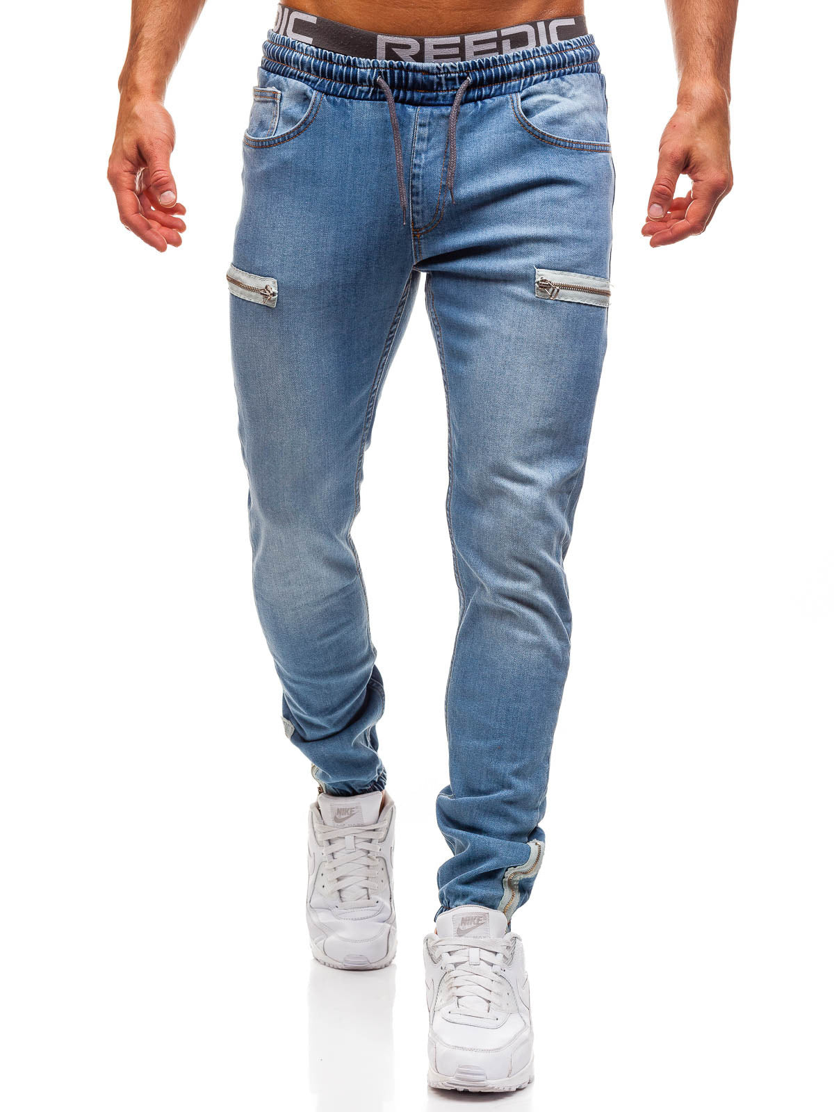 Lässige Jeans mit mattiertem Reißverschluss-Design