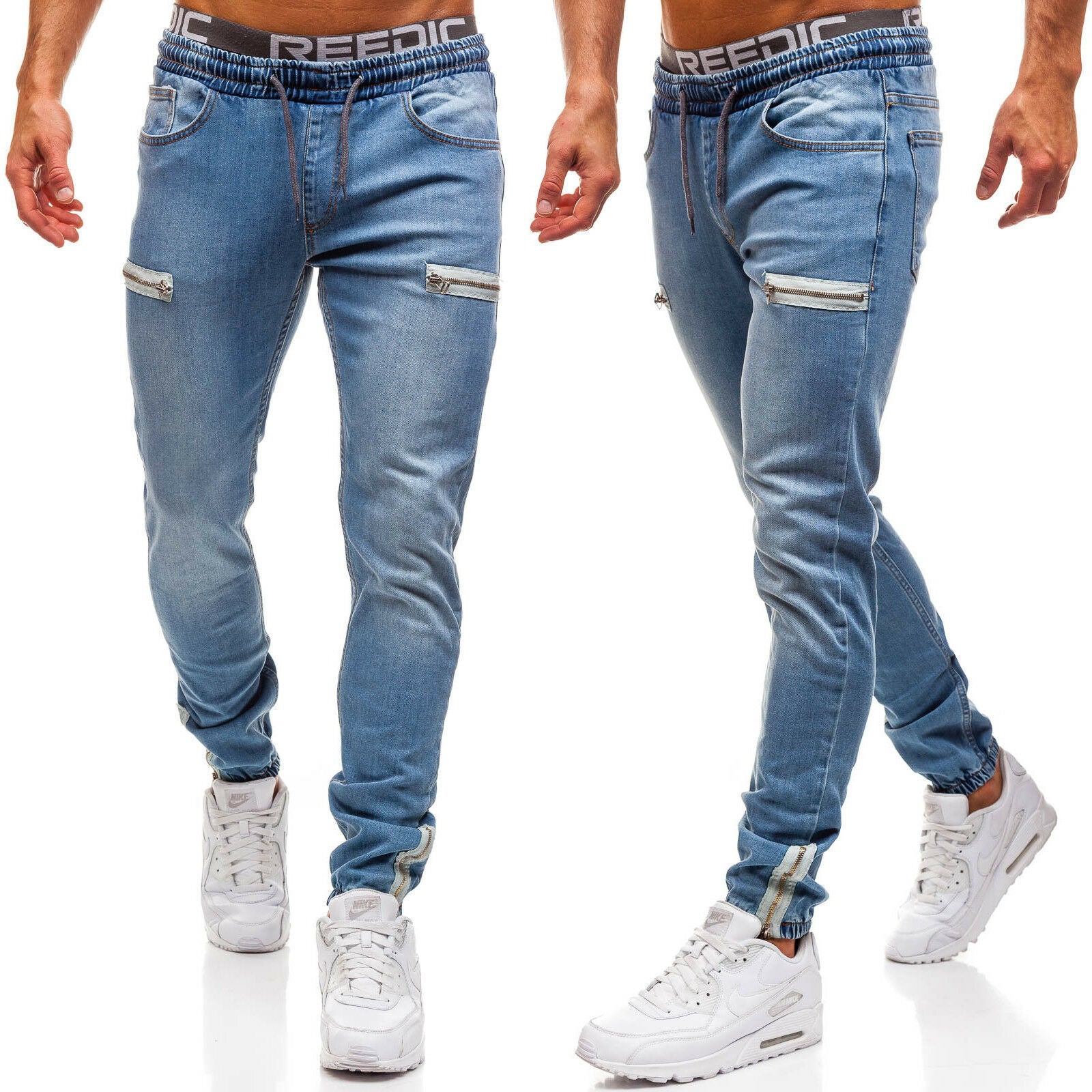 Lässige Jeans mit mattiertem Reißverschluss-Design