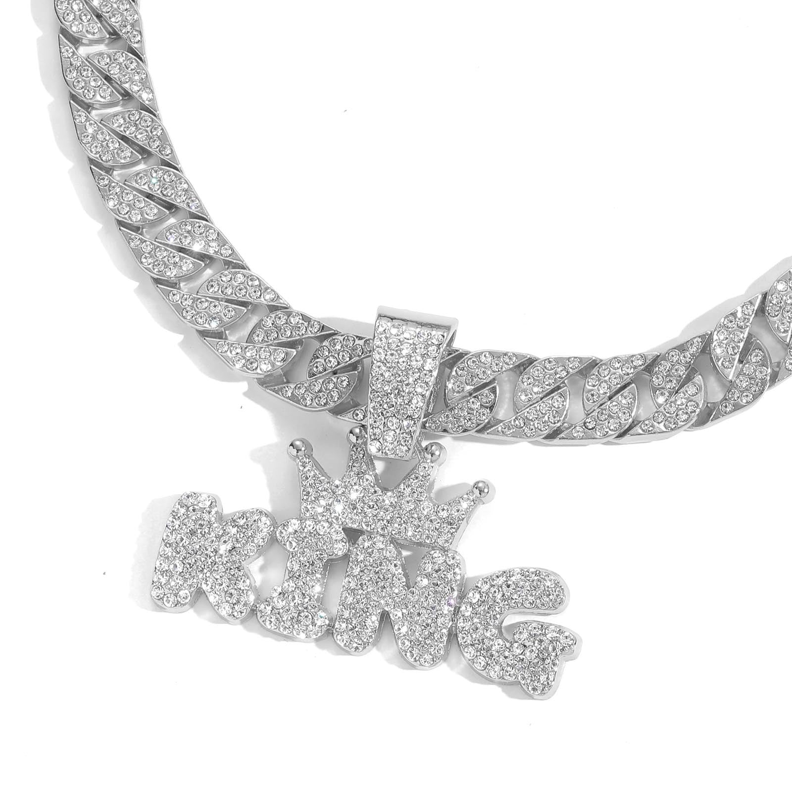 Gekrönter König Iced Out kubanische Anhänger Halskette