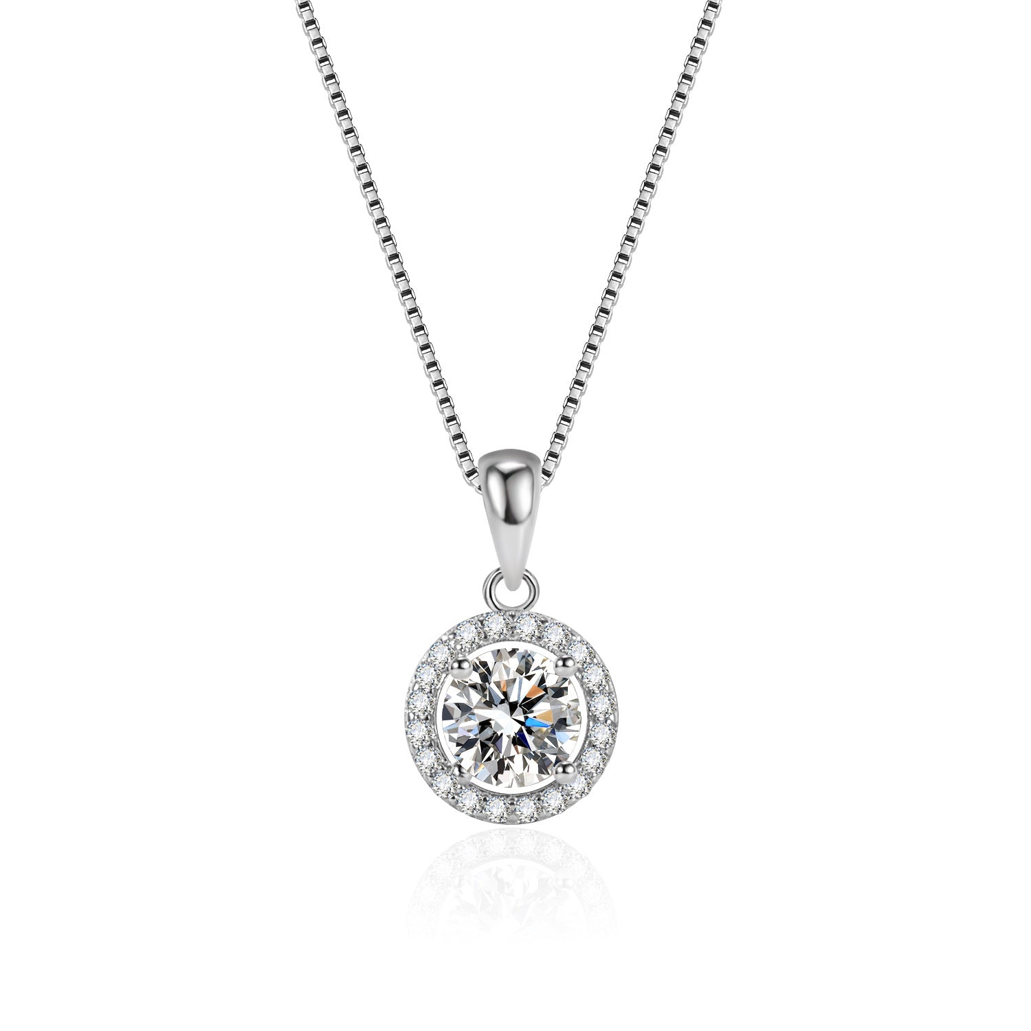 925 Sterling Silber Prinzessin Halskette mit Kunstdiamanten