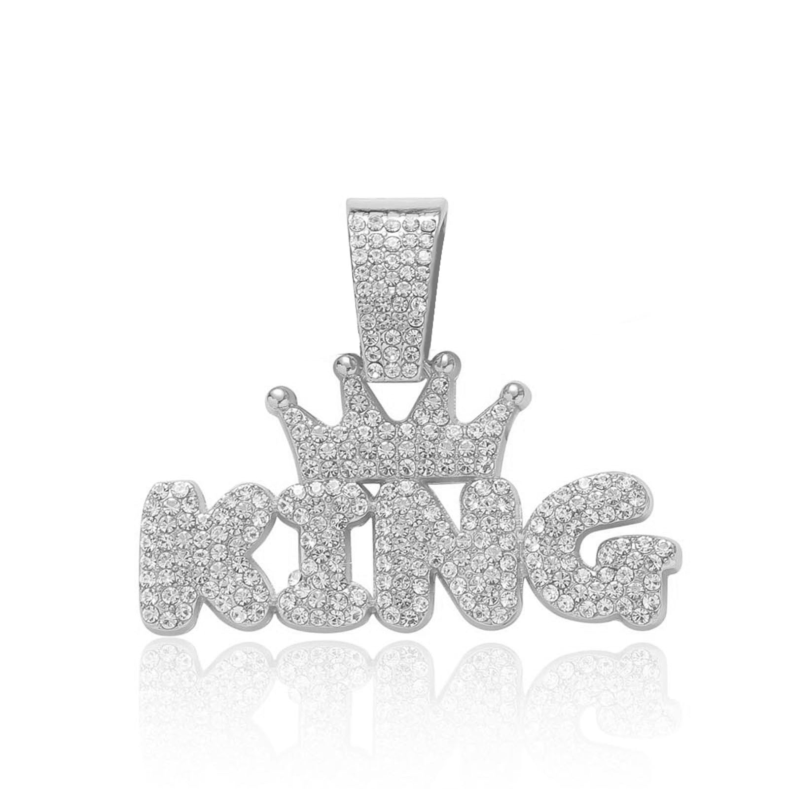 Gekrönter König Iced Out kubanische Anhänger Halskette