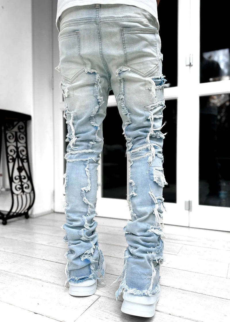 Jeans im Laser-Stack-Denim