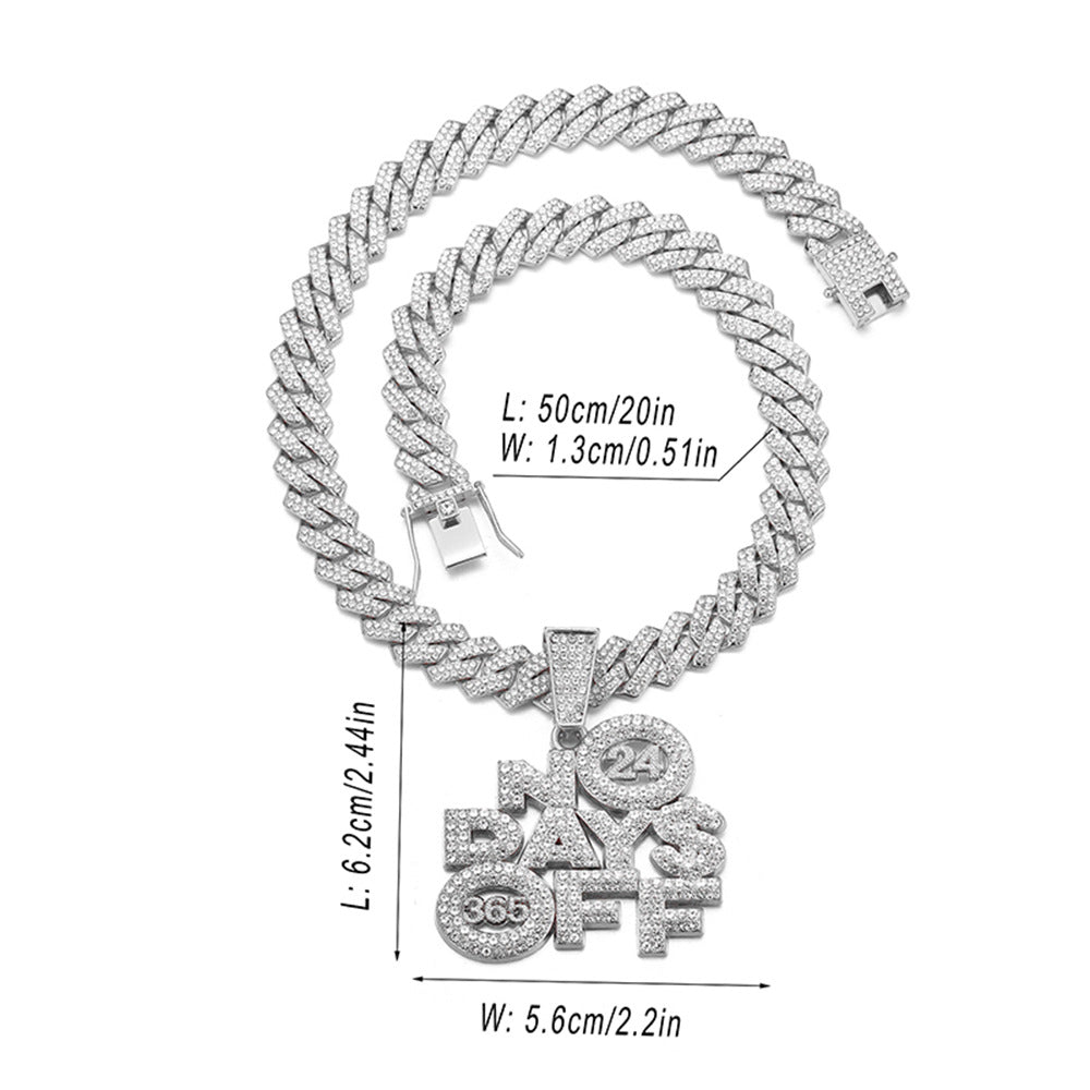 Collier pendentif cubain glacé No Days Off