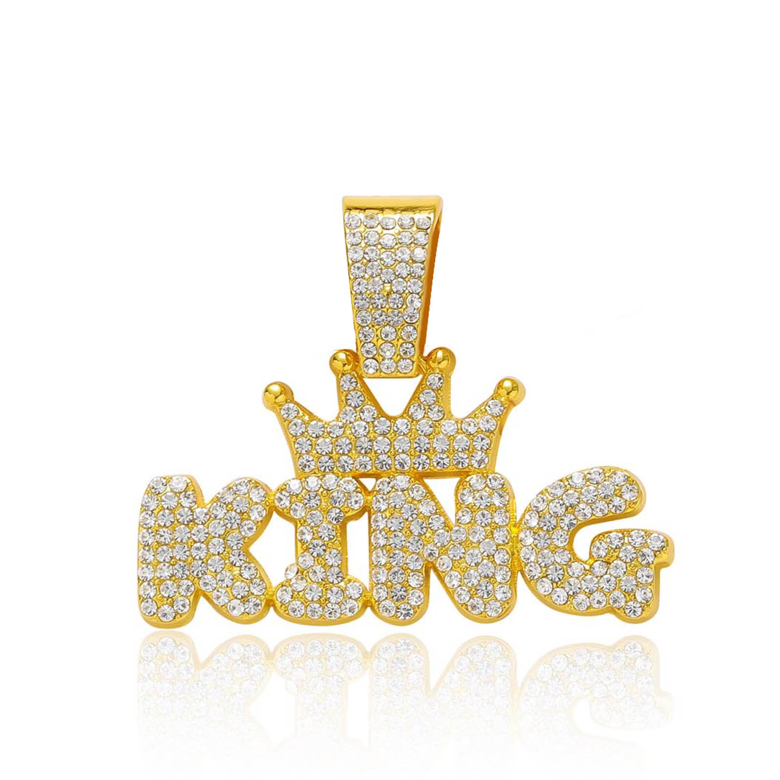 Gekrönter König Iced Out kubanische Anhänger Halskette