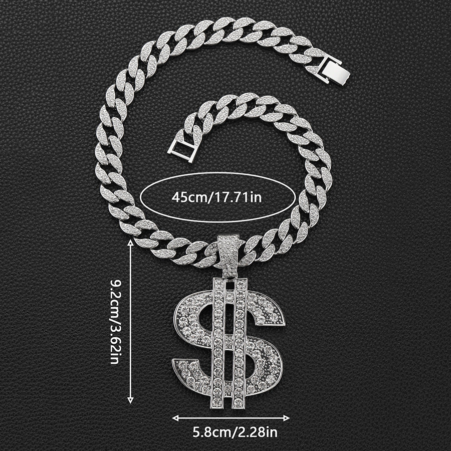 Halskette mit kubanischem Anhänger und Dollarzeichen