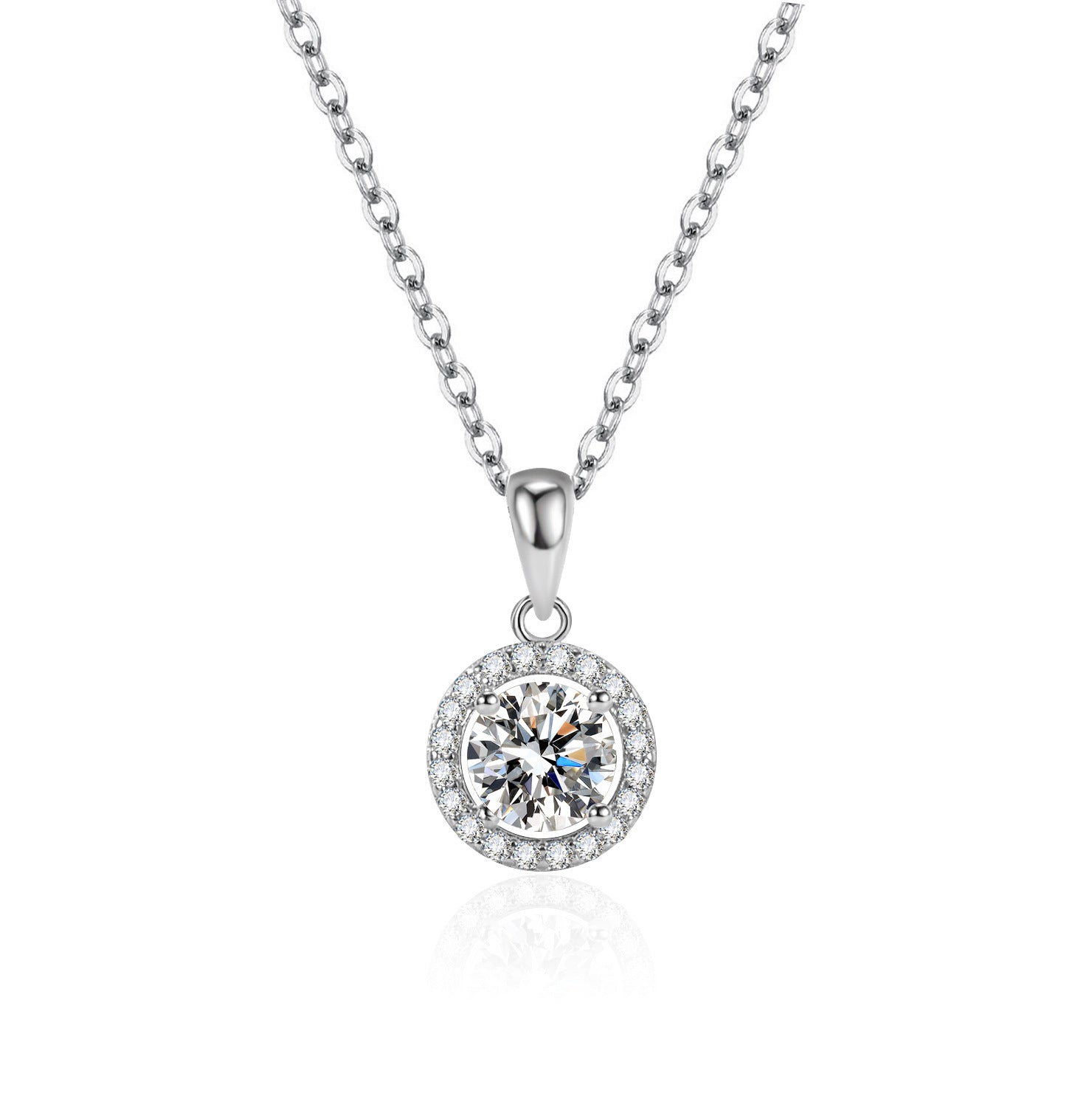 925 Sterling Silber Prinzessin Halskette mit Kunstdiamanten