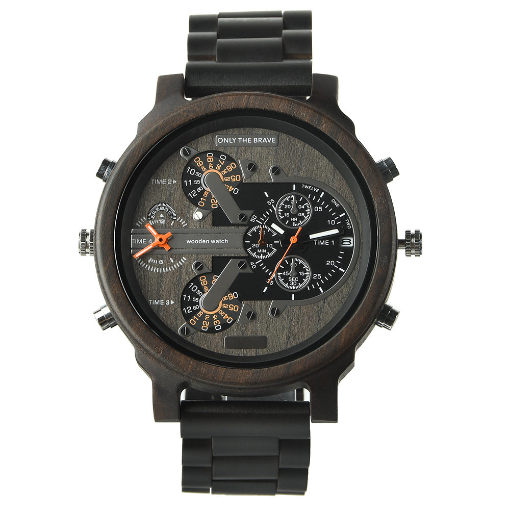 Montre VVS à grand cadran et grain de bois | Montre élégante et écologique