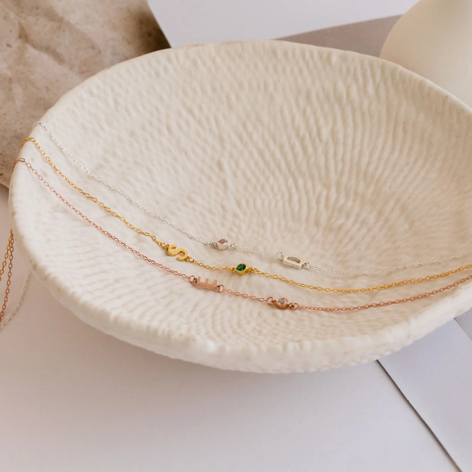 Explosion Edelstahl Optional Name Halskette Geburtssteine Schlüsselbein Kette