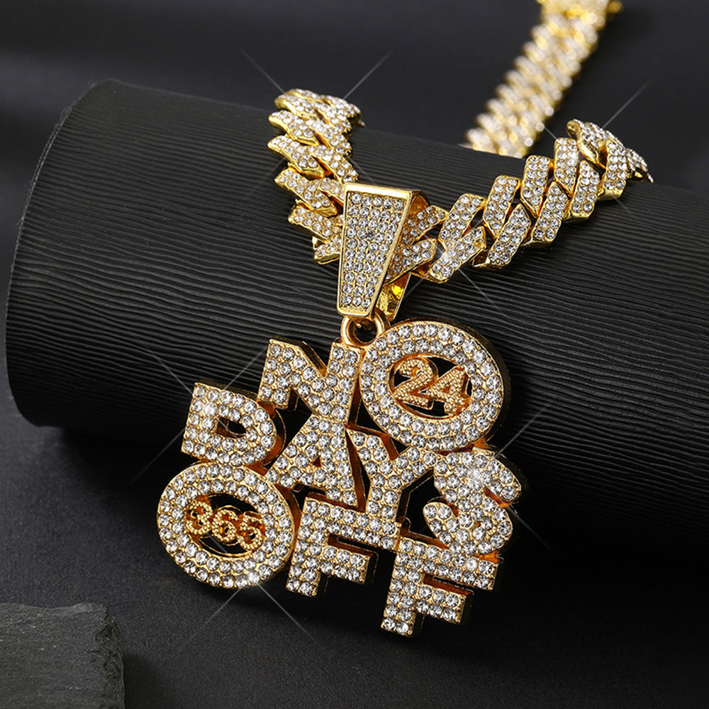 Collier pendentif cubain glacé No Days Off