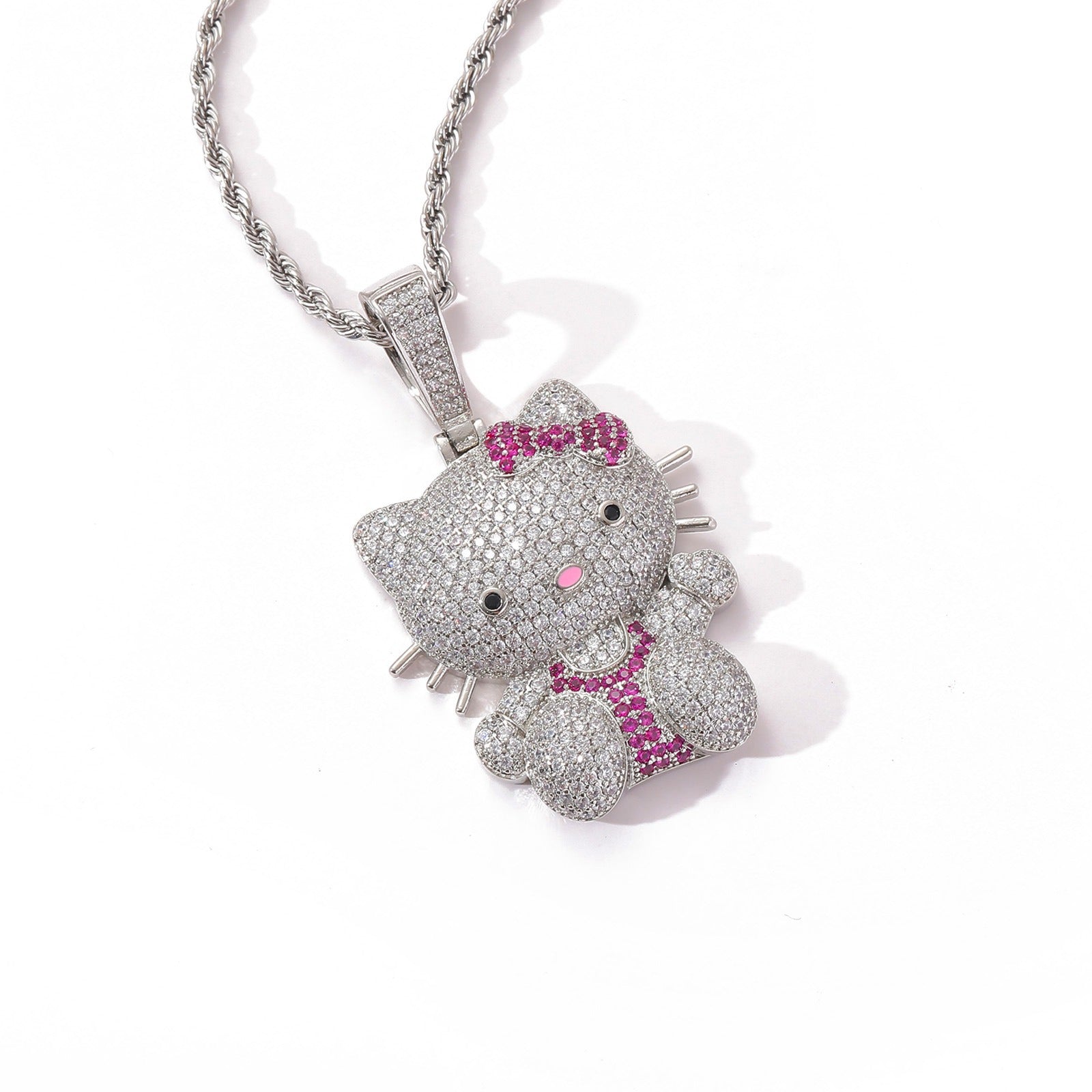 Hello Kitty Iced Out Anhänger Halskette Rapper Kette