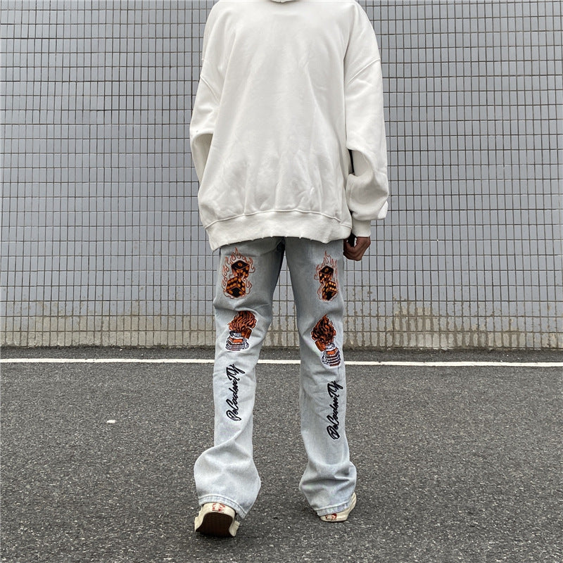 Jeans mit VVS-Stickerei