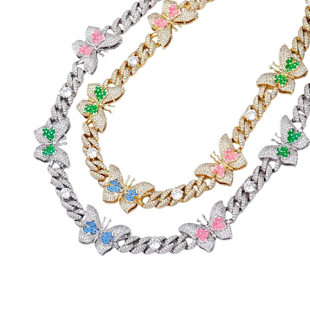 Collier ras du cou cubain papillon VVS 2.0