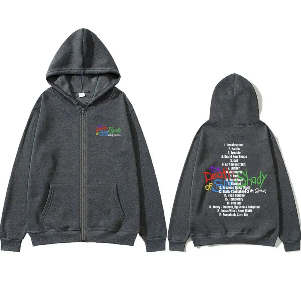 Eminem The Death of Slim Shady Grafik-Reißverschluss-Hoodie