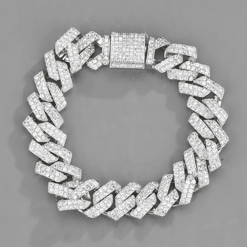 „King Frost“ Iced Out Herren-Golduhr und Miami Cuban Armband Luxus-Paket