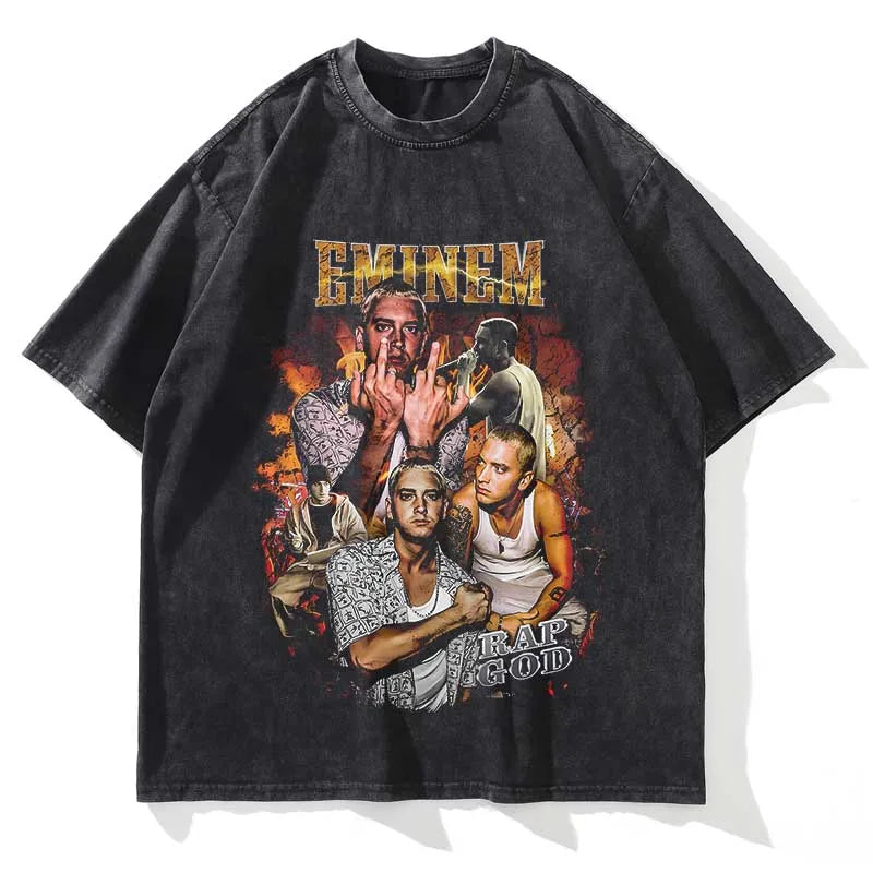 Eminem – Vintage – Ausgewaschenes, lockeres Grafik-T-Shirt