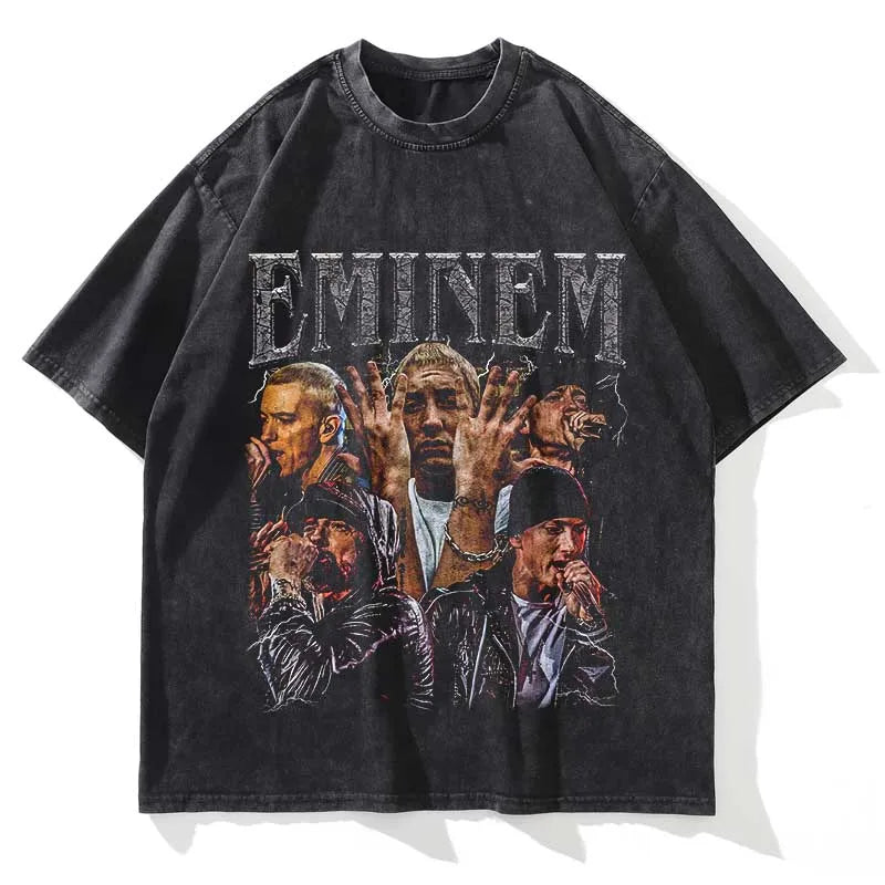 Eminem – Vintage – Ausgewaschenes, lockeres Grafik-T-Shirt