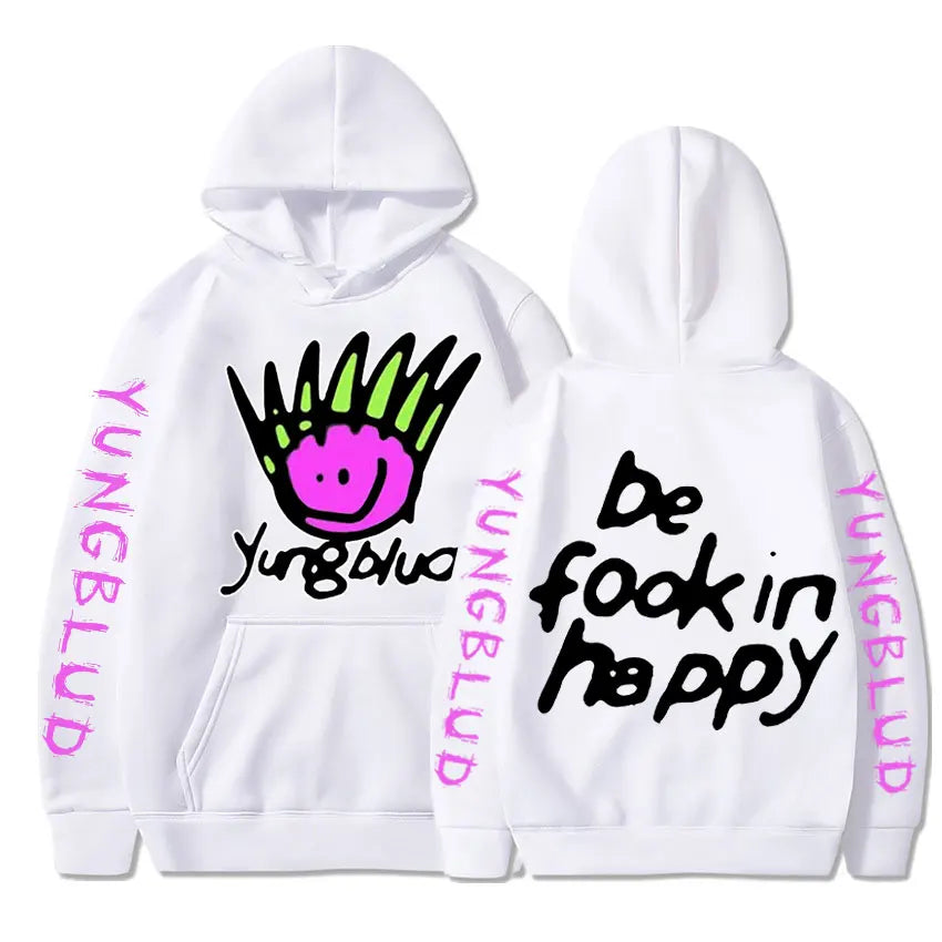 Yungblud Be Fookin' Happy Grafik Hoodie