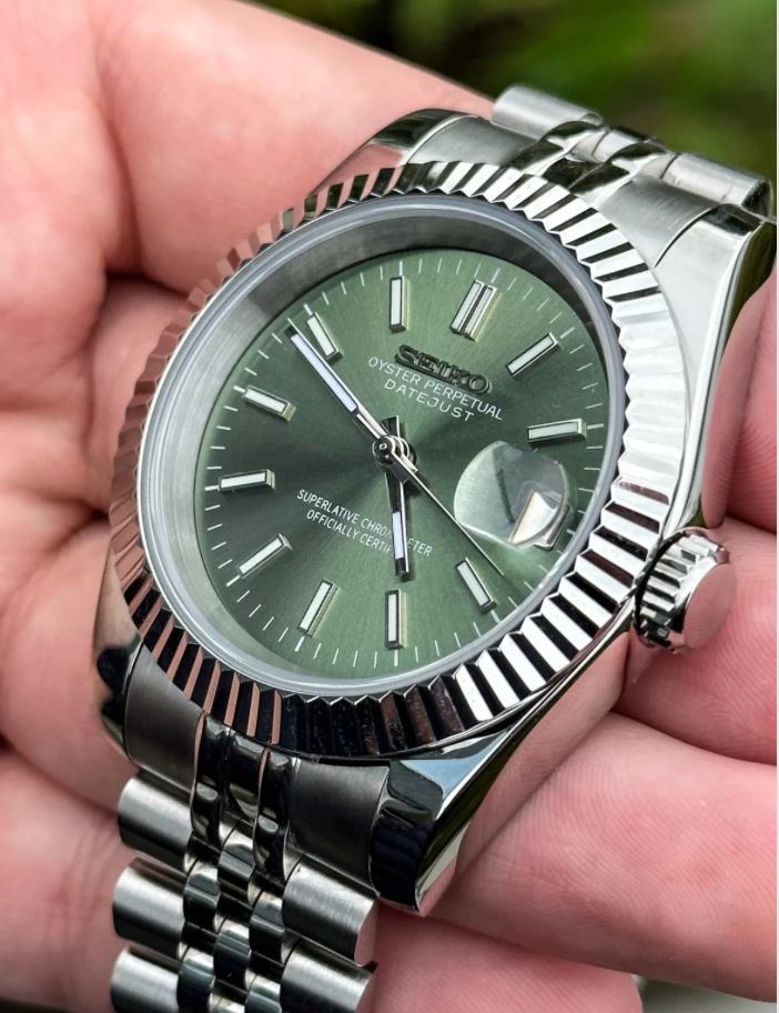 Seiko Mod Datejust | Olivgrün