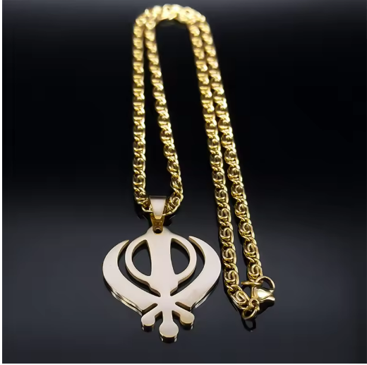Stainless Steel Khanda Pendant Necklace